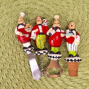 Chef and Butler Resin and Stainless Steel Bar Set - 4 Piece